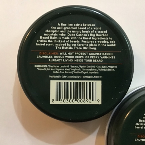 Duke Cannon Big Bourbon Beard Balm With Oak Barrel Scent Lot of 2 BRAND NEW - Picture 3 of 5